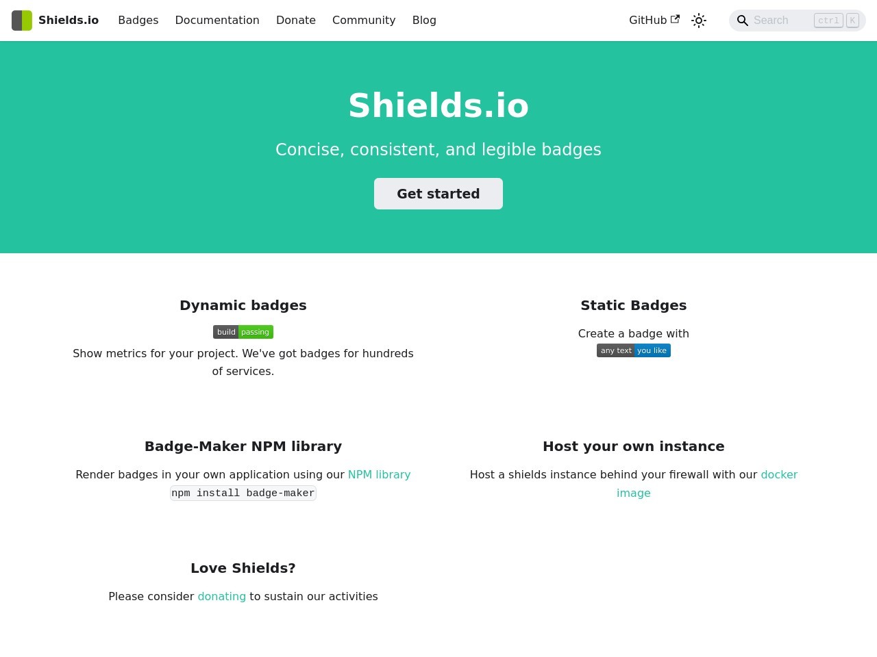 点击放大图片 Shields.io